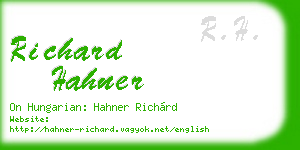 richard hahner business card
