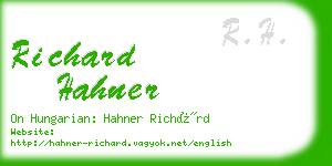 richard hahner business card